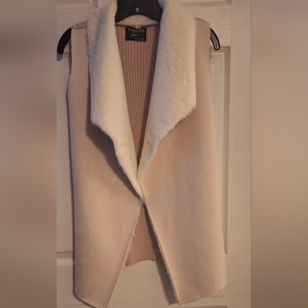 Light Pink Womens Faux Suede Vest Medium New